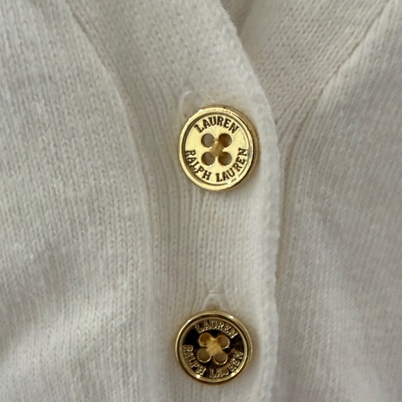 Ralph Lauren Cream Button-Up Crop Top - Picture 3 of 7